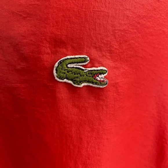 Vintage Izod Lacoste Windbreaker with hoodie, Size XL, color red - Picture 8 of 8